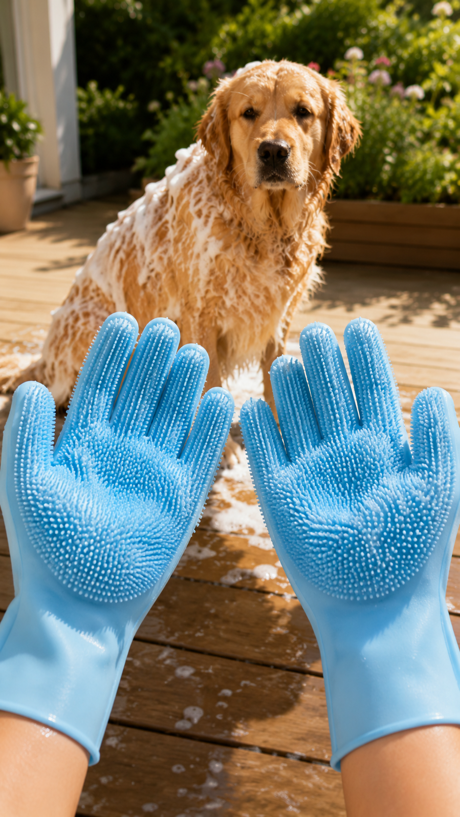 Pet Grooming Gloves — Massage & Remove Loose Fur