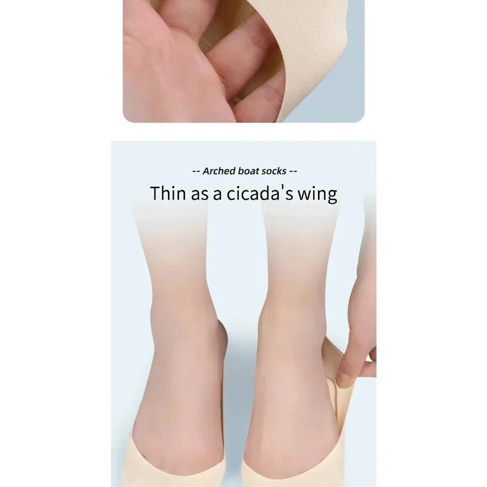 Women Boat Sock Plantar Fasciitis Shoes Insole Socks Insoles for Feet Shock Absorbing Shoe Sole Invisible Non Slip Shoe Pads