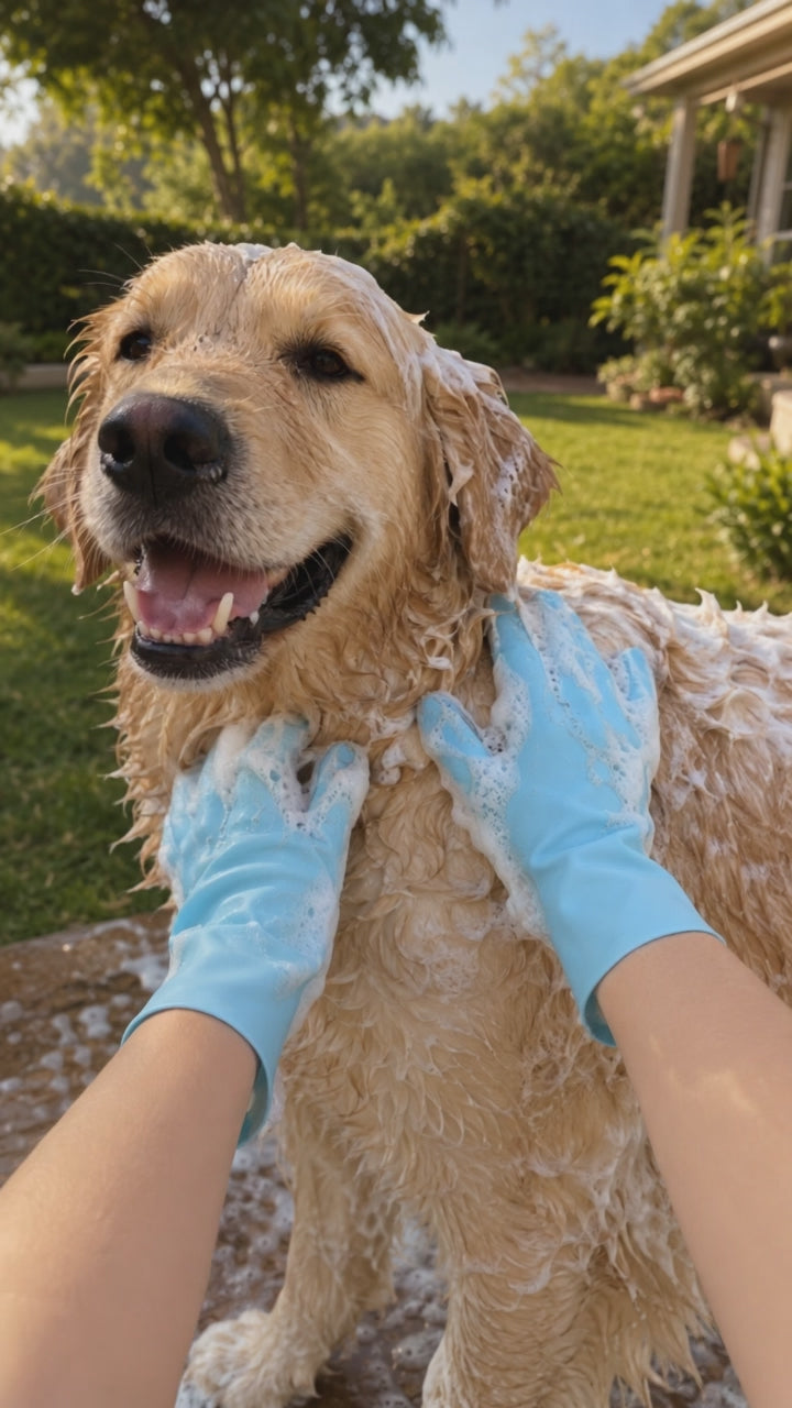 Pet Grooming Gloves — Massage & Remove Loose Fur